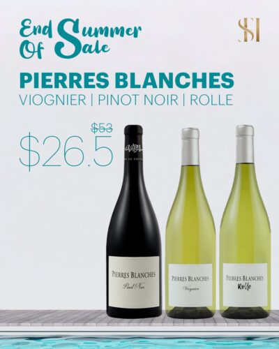 End Of Summer Sale. Pierres Blanches(Viognier/Pinot Noir/Rolle)