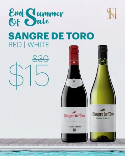 End Of Summer Sale.  Sangre De Toro (Red/White)