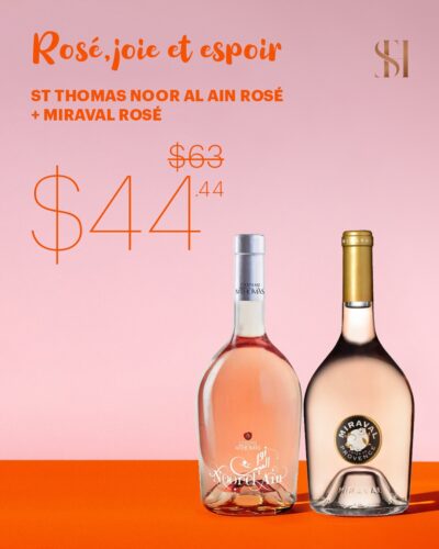 Nour Al Ain Rosé (St Thomas) & Miraval Rosé
