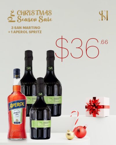 San Martino Prosecco + Aperol.Pre Christmas Season Sale