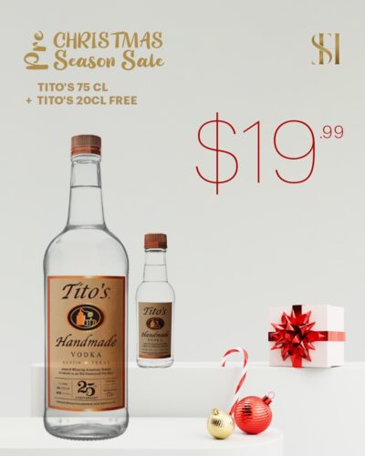 Tito's Vodka.Pre Christmas Season Sale